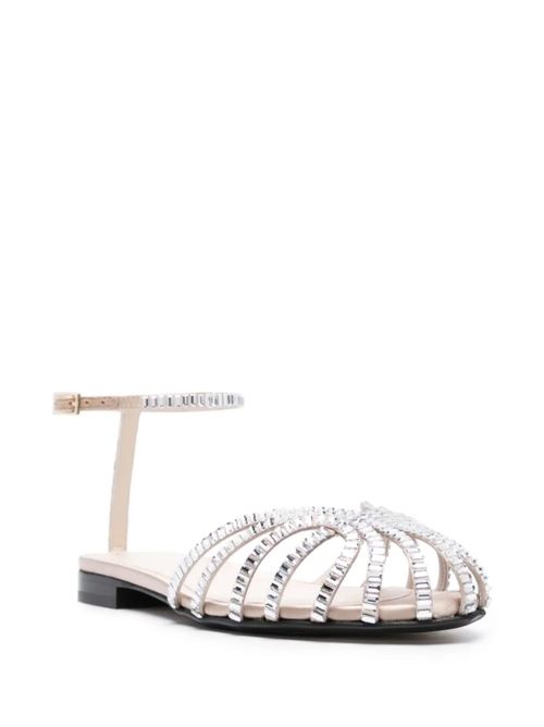 Rebecca crystal-embellished caged sandals Aleví Milano | L20S500350222X01SATIN SKIN